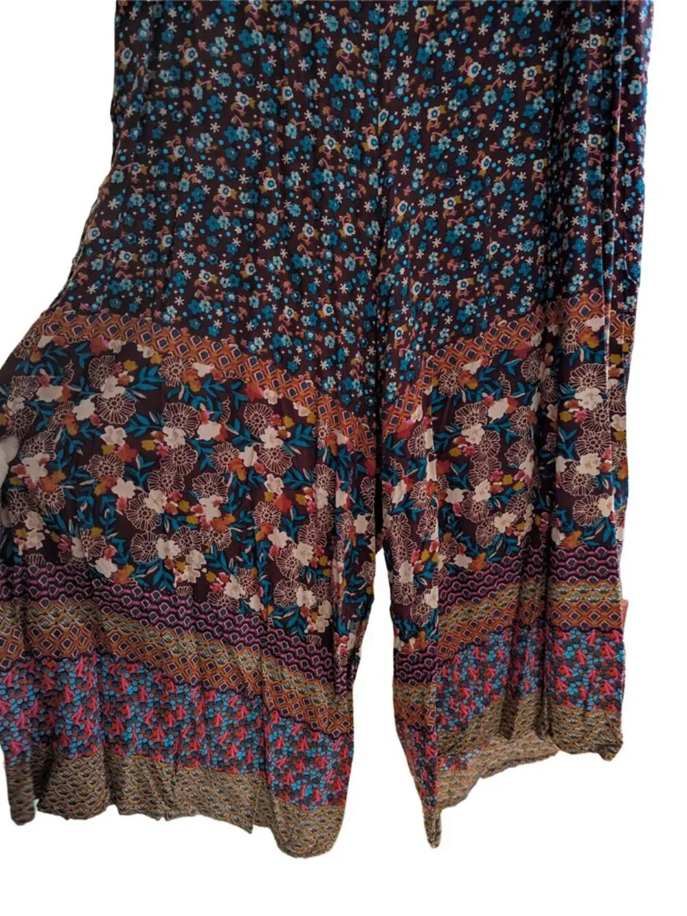 Natural Life Boho Floral Wide Leg Jumpsuit